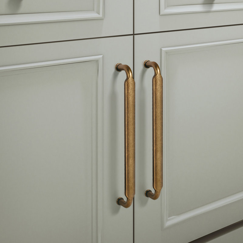 Retro 6 5/16" Center to Center Bar Pull, Antique Brass