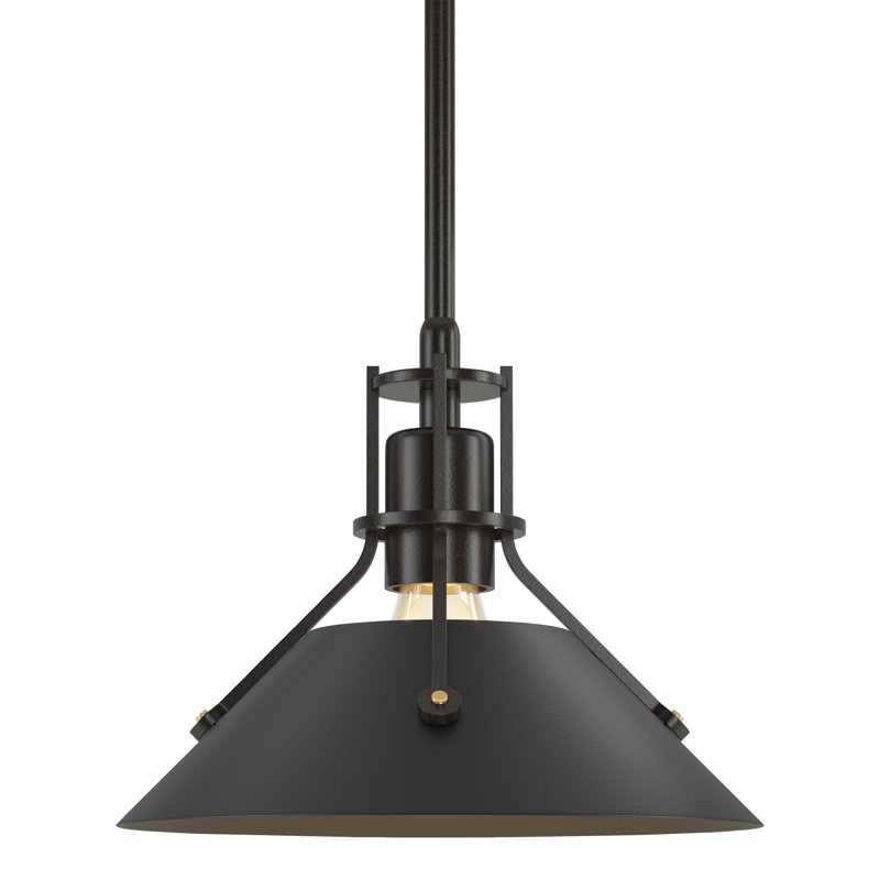 Henry 1 - Light Single Cone Pendant, Sterling, Natural Iron, 54.7'' H X 9.2'' W X 9.2'' D
