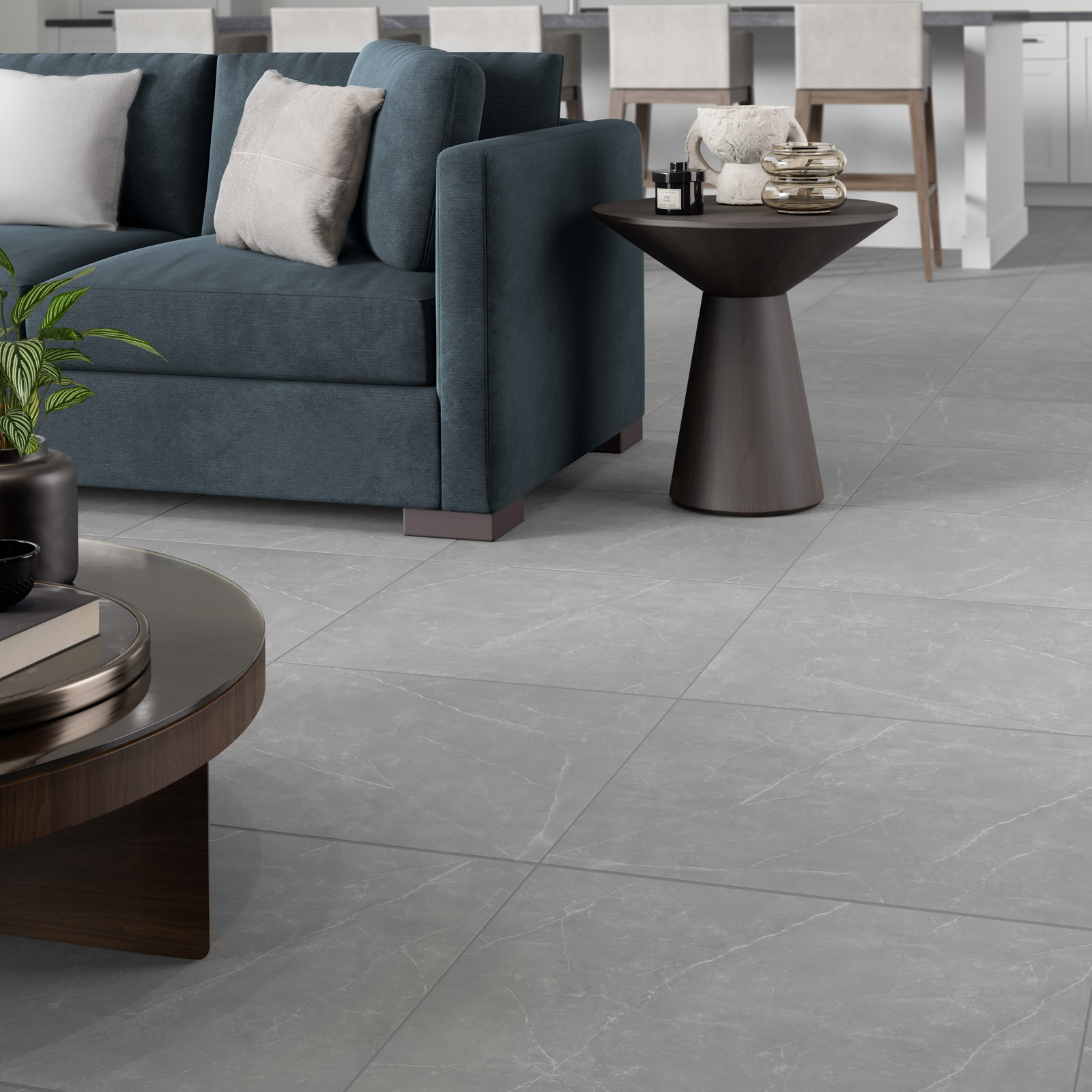Sterlina II Asphalt 24 in. x 24 in. Matte Porcelain Floor and Wall Tile (15.5 sq. ft./Case), Gray