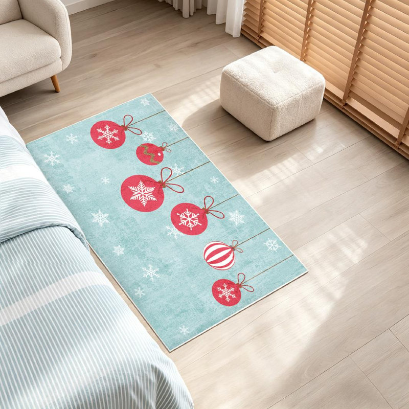 Tapis d'intérieur rouge lavable à la machine