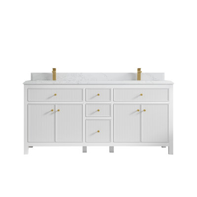 Ensemble de meuble-lavabo double l 72 "