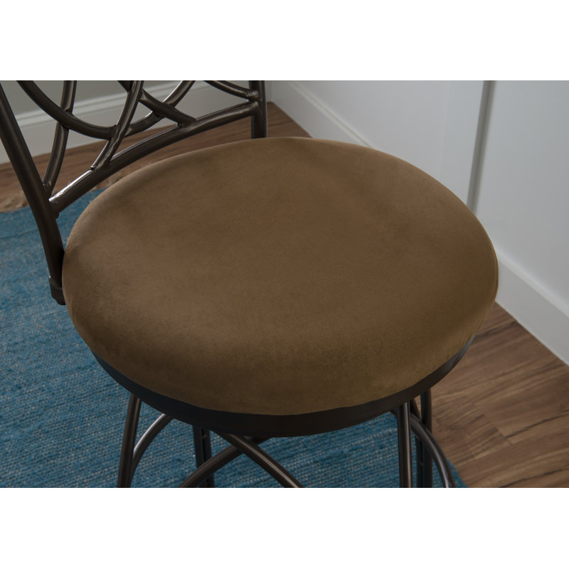 Sasun Swivel Upholstered Counter Stool with Metal Frame, Bar Stool (30" Seat Height)