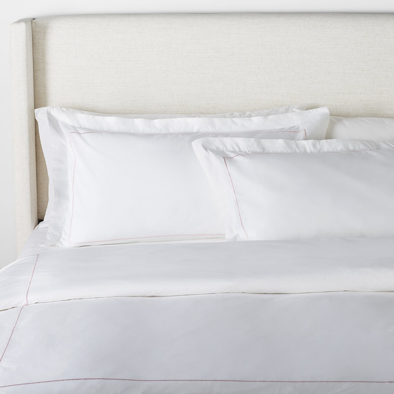 Benin Traditional Percale Duvet Cover, Twin Duvet Cover + 1 Sham, Rose/White