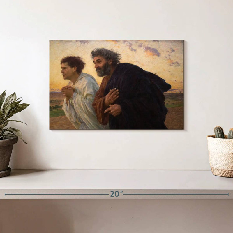 Adella Disciples Peter and John Courir vers la tombe, H 8 po x l 12 po