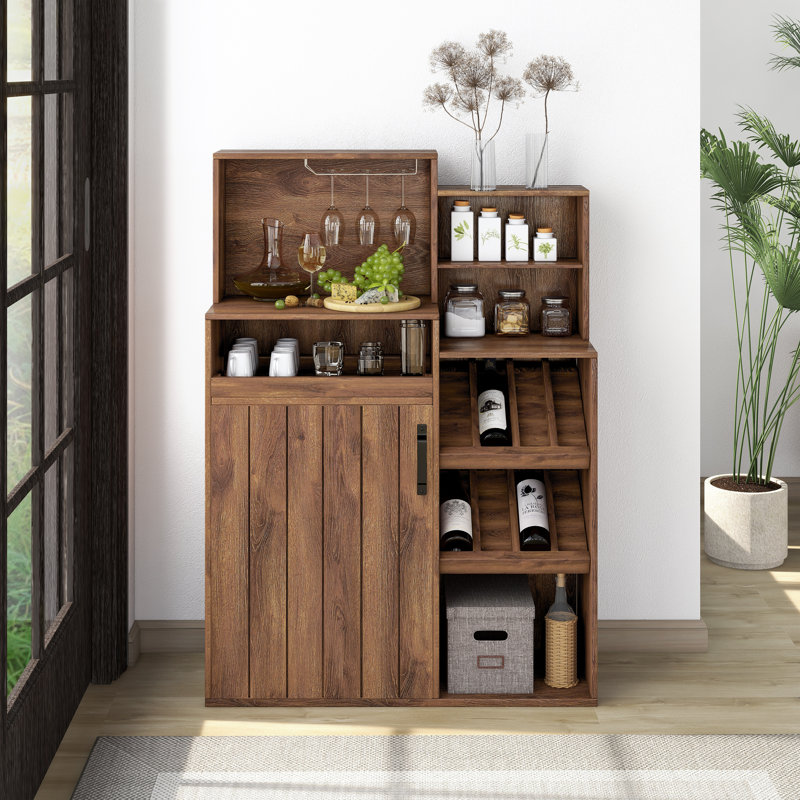 Buffet de 39,37 po de largeur avec porte-bouteilles Dillan