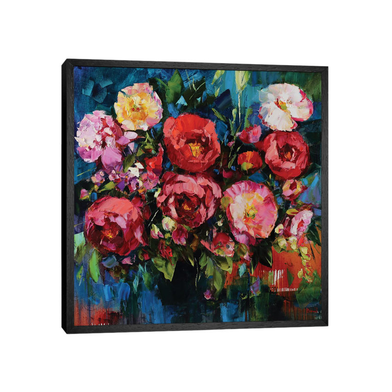Pretty In Pink by Tatyana Yabloed - Print on Canvas, 66.04cm H x 66.04cm W x 3.81cm D, Black Floater Framed