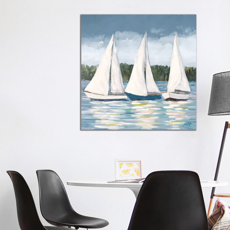 Soft Sail I by Julie Derice - Wrapped Canvas Painting, 93.98cm H x 93.98cm W x 1.905cm D