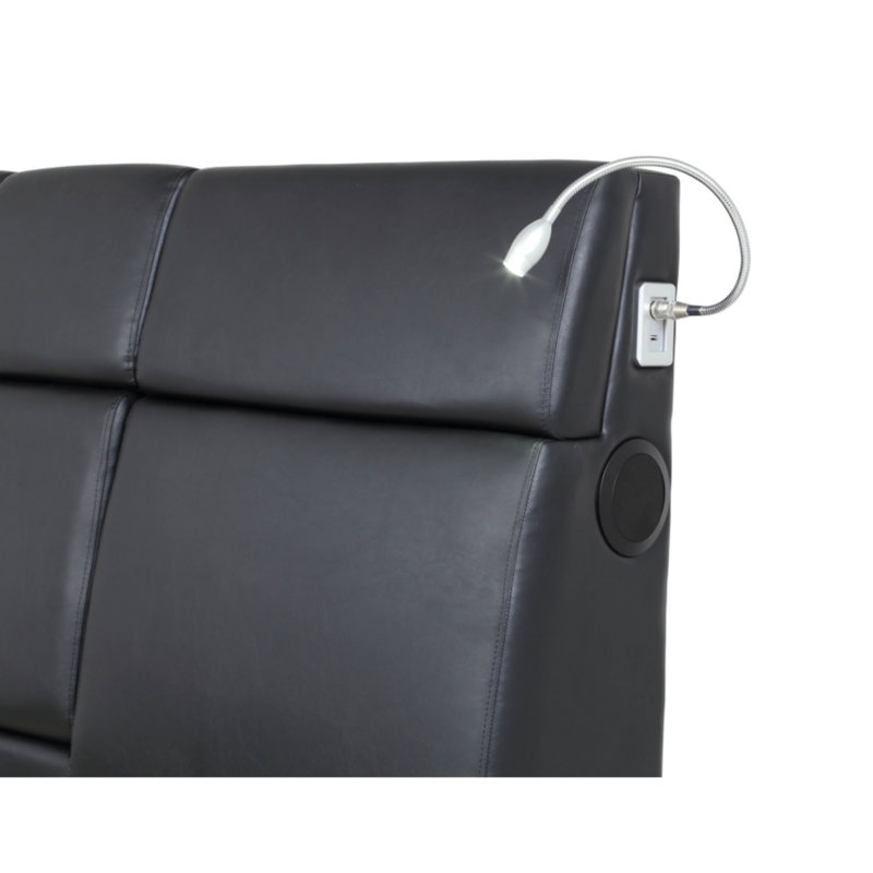Lit tapissier standard Christal Music, Grand, Noir