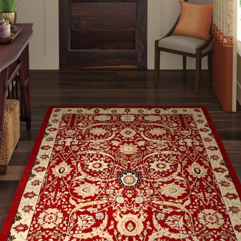 Tapis rouge tissé à la machine Britannia, Rectangle 9 pi x 12 pi
