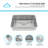 KBFmore Single Bowl Tight Radius Stainless Steel Kitchen Sink, 4 Pcs Sink Gadgets-89710322-89710318