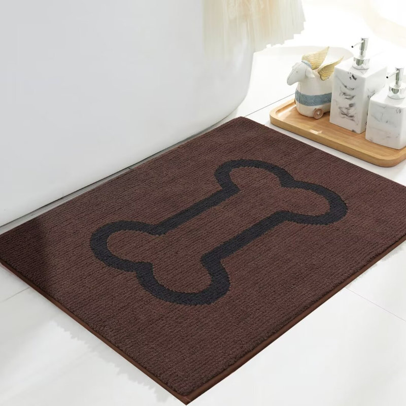 Absorbent Indoor Doormat Muddy Dog Washable Mat Door Mat for Entry, 32" L x 20" W, Brown