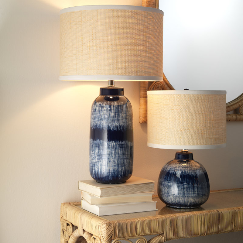 Table Lamp, Beige, 25" H x 15" W x 15" D