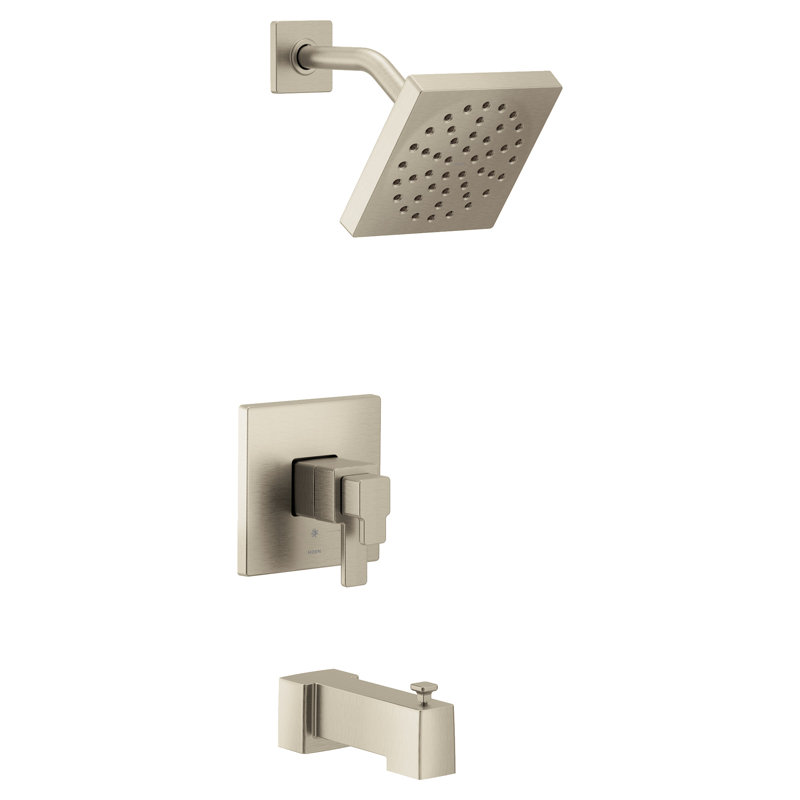 Garniture de douche et de baignoire 90 degrés M-CORE 4-Series Eco-Performance, valve requise, Nickel brossé