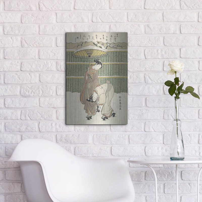 «Sans titre» par Suzuki Harunobu, art mural en métal, 16 po x 24 po, H 24 po x l 16 po