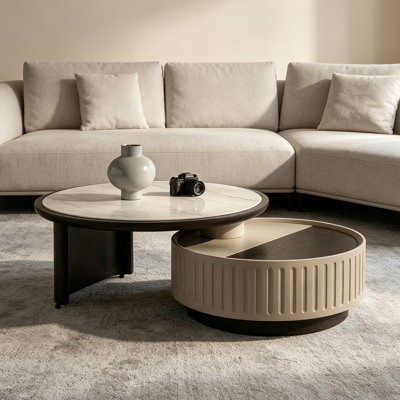 Modern minimalist natural stone coffee table