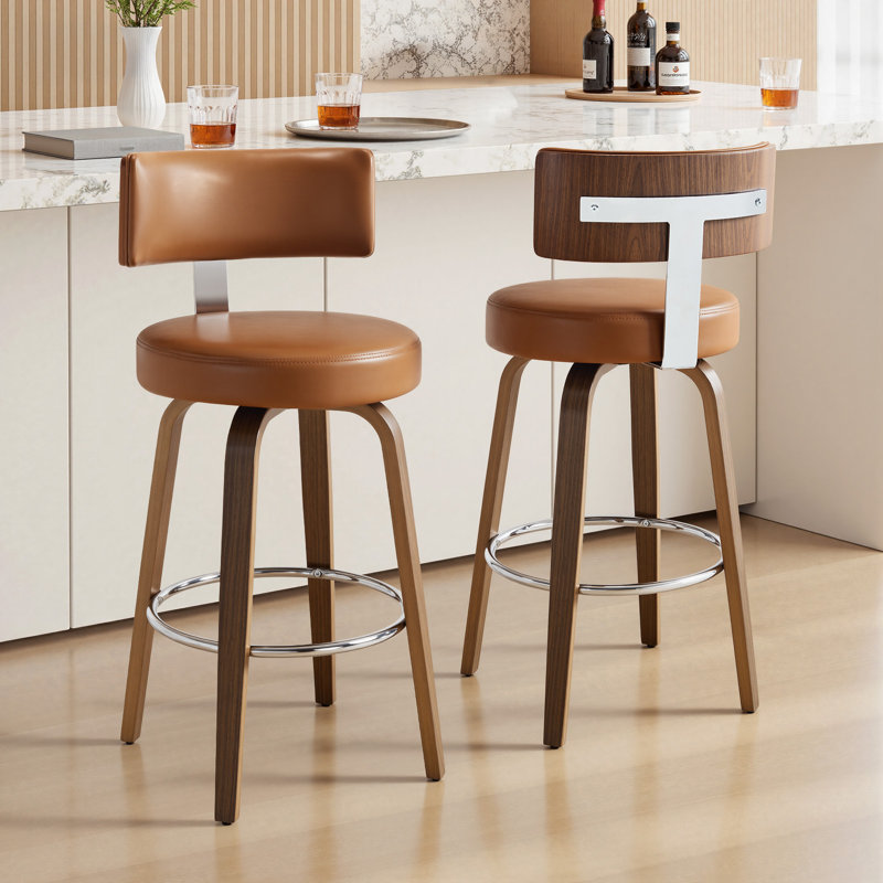 Tabouret de bar et de comptoir Sonja, Siège brun / cadre brun, Tabouret de bar (siège d'une hauteur de 29 po)