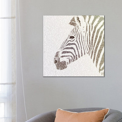 The intellectual Zebra 1 Piece Wrapped Canvas Painting