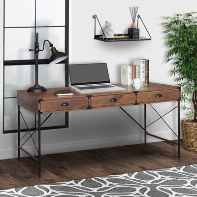 Bureau à grain de bois 59 po avec tiroirs Wycombe