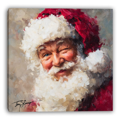 «Cheerful Santa Smile», art mural sur toile tendue