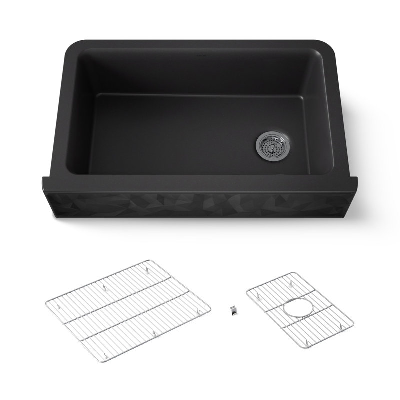 Évier de cuisine à simple cuve à montage sur plan Cairn®, Noir