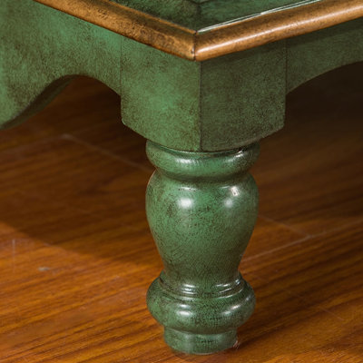 Brown&Green Solid Wood Shoe Storage Bench