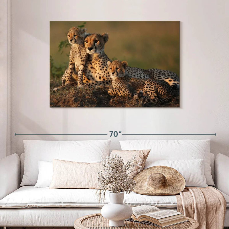 Safari guépard famille, H 30 po x l 45 po