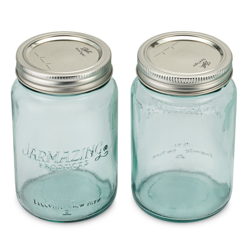 Paquet de six pots Mason en verre recyclé - Pinte