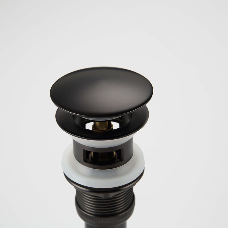Single-Hole Bathroom Faucet with Drain Assembly, Oil Rubber Black