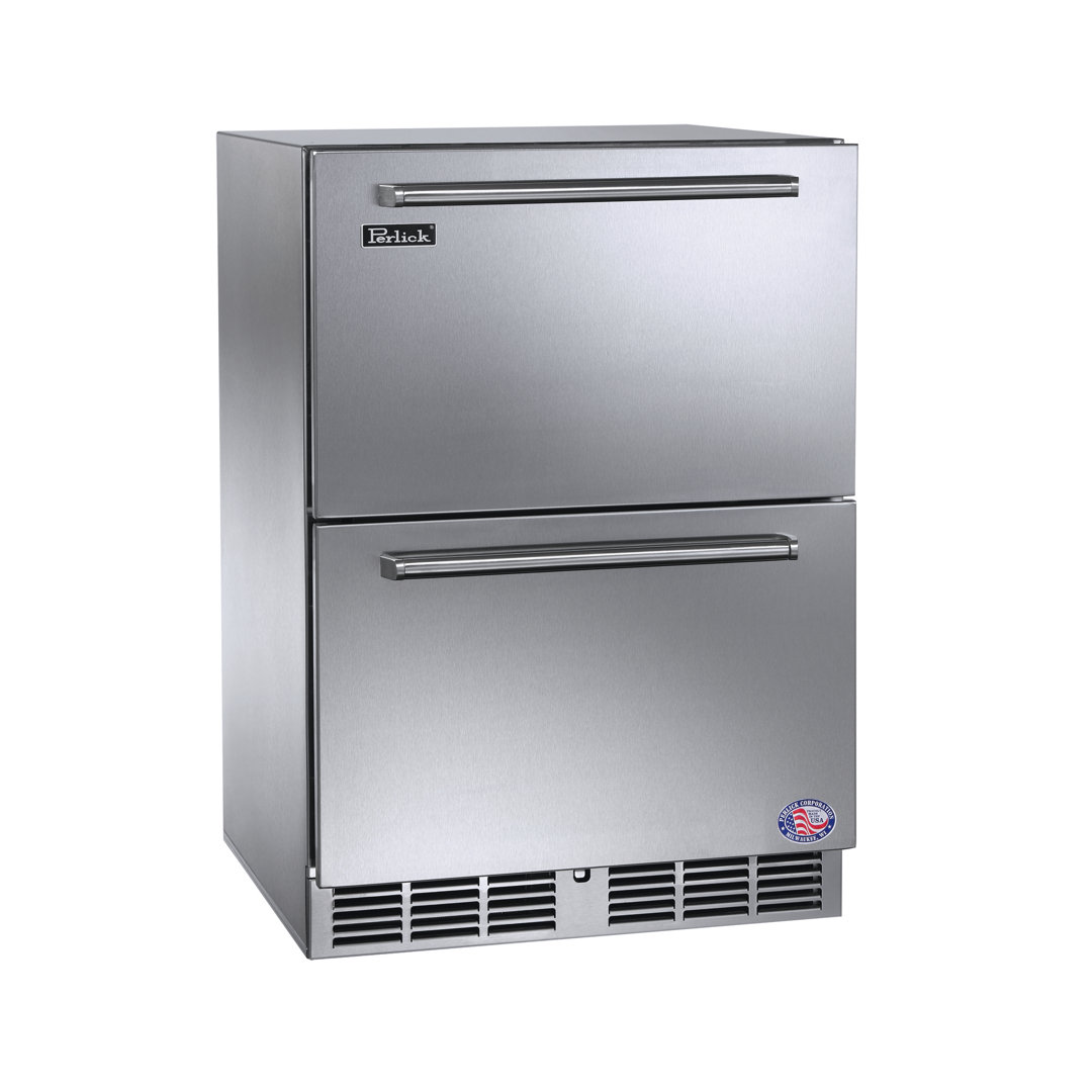 Perlick 24" 5.2 Cubic Feet Energy Star Built-in Drawer Refrigerator with Water and Ice Dispenser Perlick
