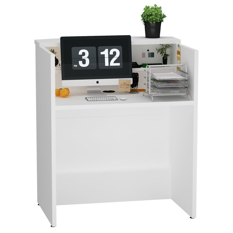 Neyzer Rectangle Synthetic Laminate Reception Desk