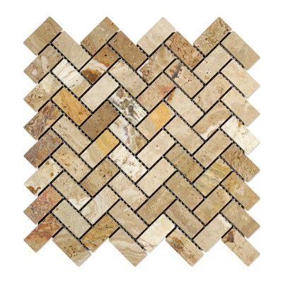 Carreau de mosaïque en chevron Travertine
