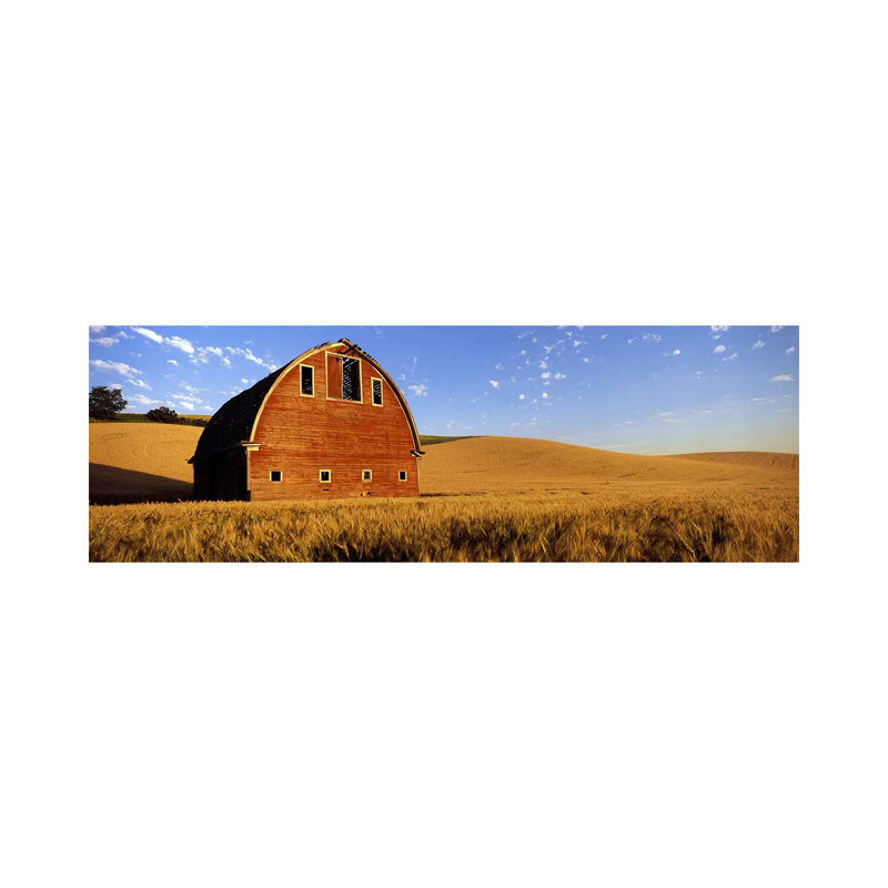 Old Barn In A Wheat Field, Palouse, Whitman County, Washington State, USA #4 - Wrapped Canvas Panoramic Print