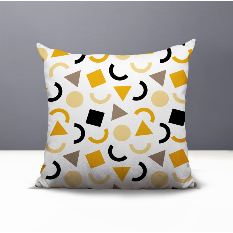 Oreiller carré réversible intérieur / extérieur Fazzal, Carré 20 po, Jaune