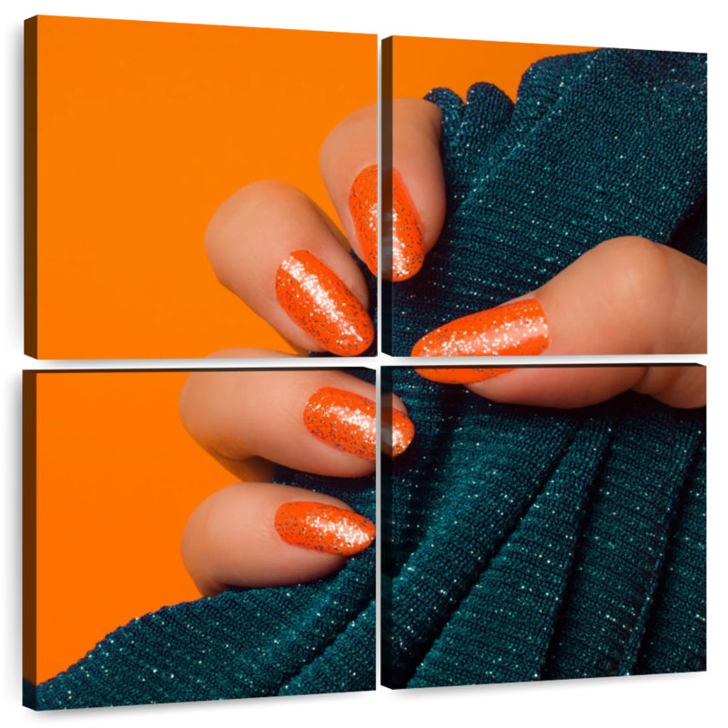 Shuttleworth Glittered Orange Nails, 26" H x 26" W