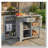 Outdoor Kitchen Island Fir Wood Prep Station Lockable Kitchen Cart with Stainless Top, Ample Storage Space-124925641