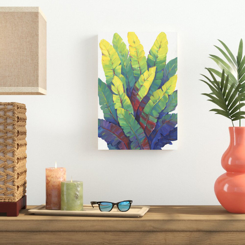 Sunlit Banana Leaves I, H 18 po x l 12 po