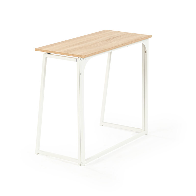 Folding Desk, Space Saving Computer Table Compact Writing Workstation Study Desk for Home Office Small Space, 31.5 Inches Foldable Table Simple Home Office Desk, Oak