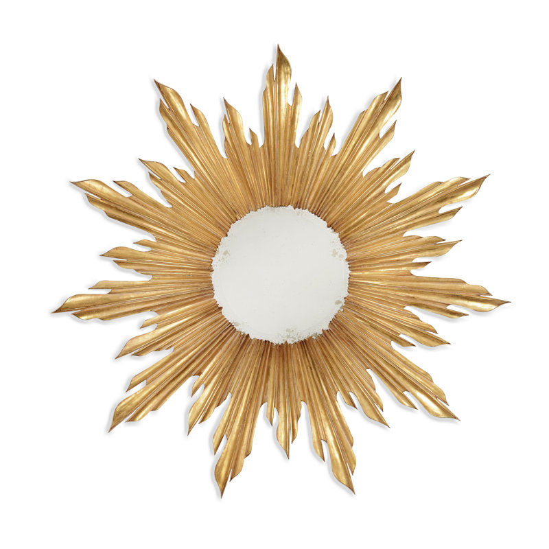 Versailles Flat Glass Wall Mirror, Light Antique Gold-Leaf