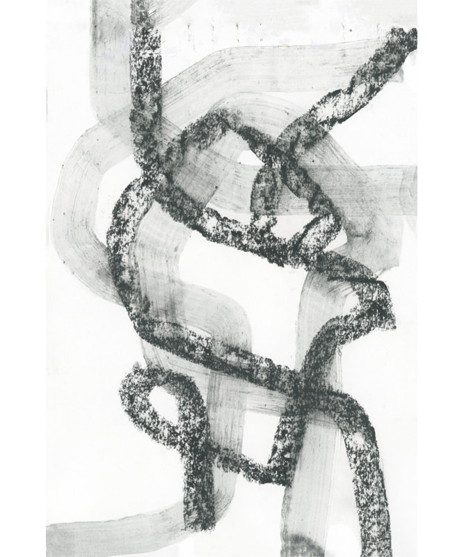 Intertwined Textured Lines by Cartissi — Abstract Wall Art, 12 × 18, Framed Print, Gold