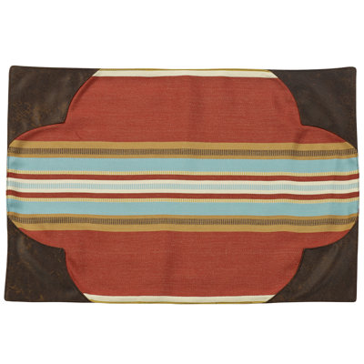 Calhoun Orange Brown Blue Striped Western Placemat Set, 14x20 inch