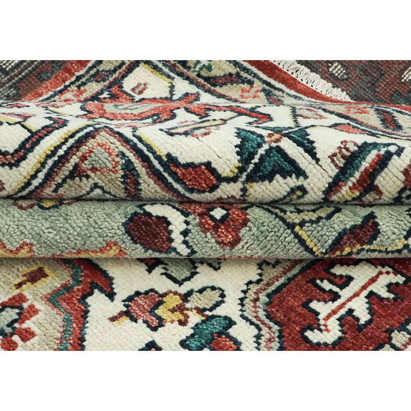 Tapis Oushak rouille en laine noué à la main 10 pi 2 po x 13 pi 10 po