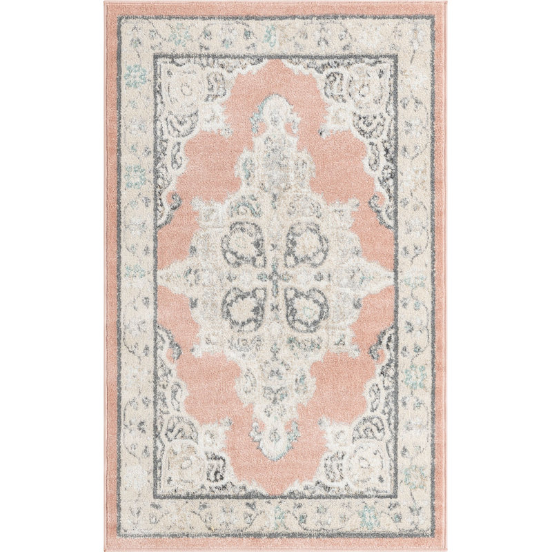 Tapis traditionnel couleur ivoire Troayurgh1, Rectangle 3 pi 3 po x 5 pi 3 po