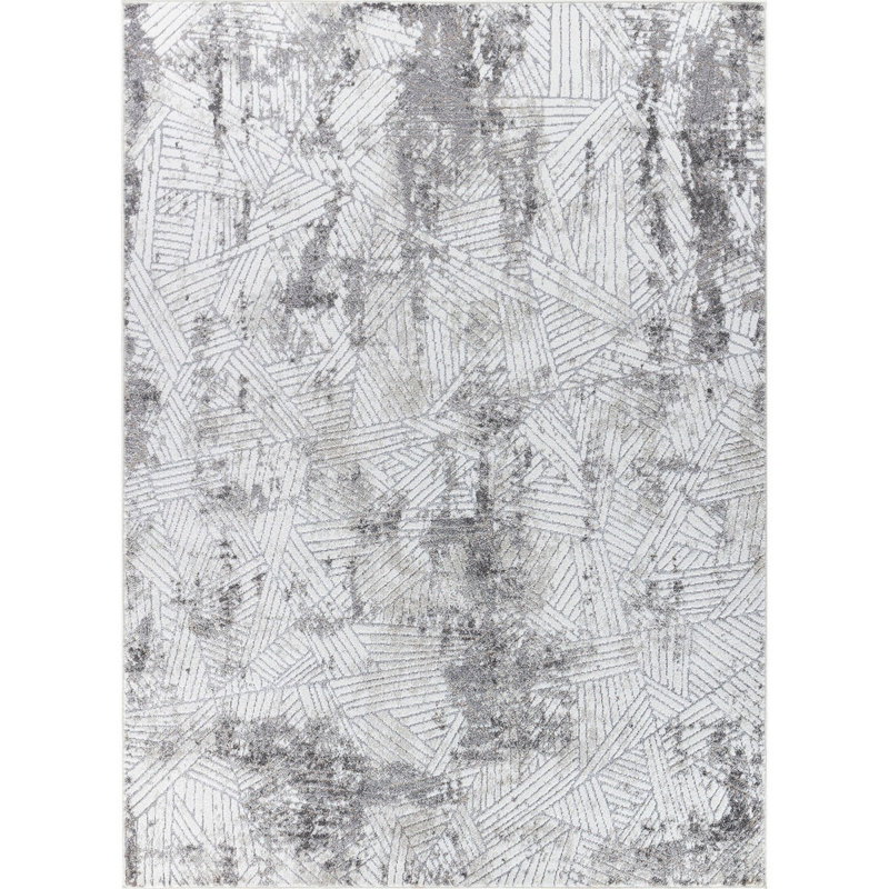 Modern Shaggy Rug, Abstract Easy to Clean Rug For Living Room, Dining Room, Bedroom, Rectangle 160 x 213 cm