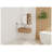 Wall-Mounted Vanity Cabinet with Mirror, Imitation Oak Finish Bathroom Storage Unit