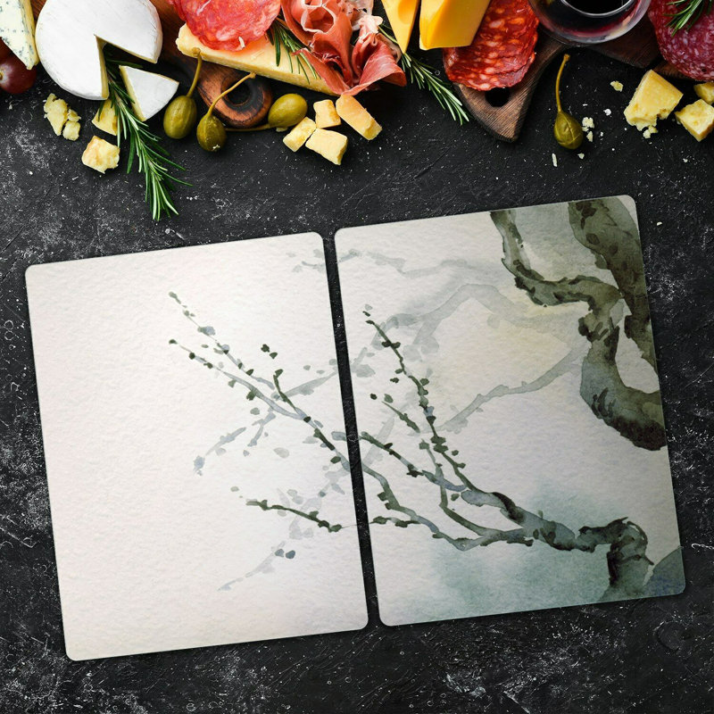 Enrik Tempered Glass Tree Branch Chopping Board, 52cm x 30cm