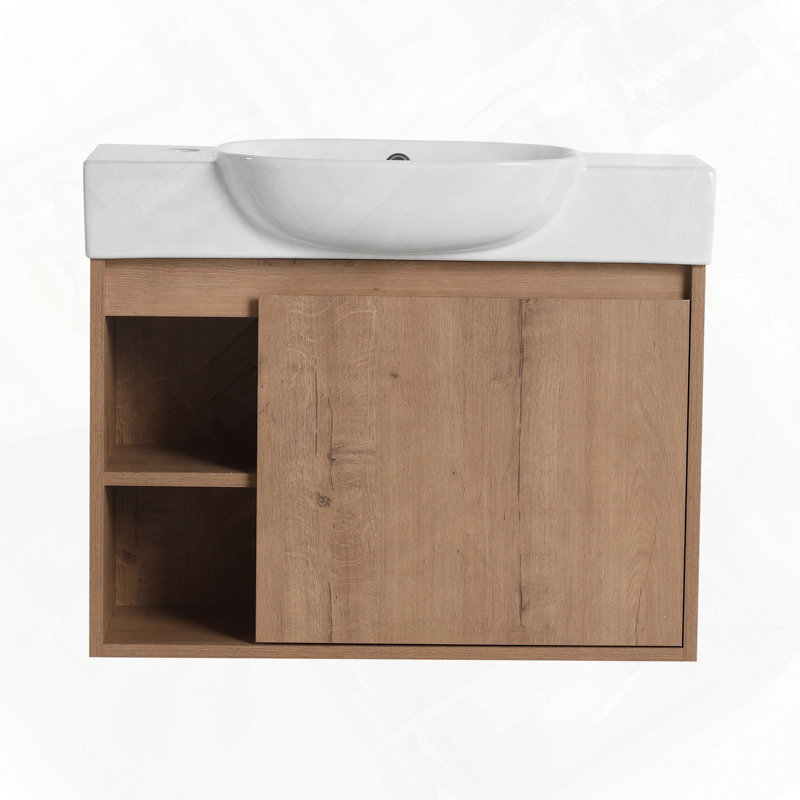 Meuble-lavabo mural avec évier en céramique