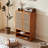 28.35" Brown Solid wood Ash Natural Rattan Shoe Storage