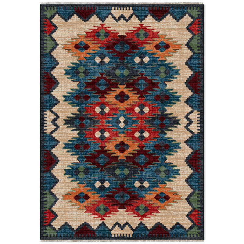 Tapis rectangulaire Zyir avec envers antidérapant, Rectangle 6 pi 7 po x 9 pi 7 po