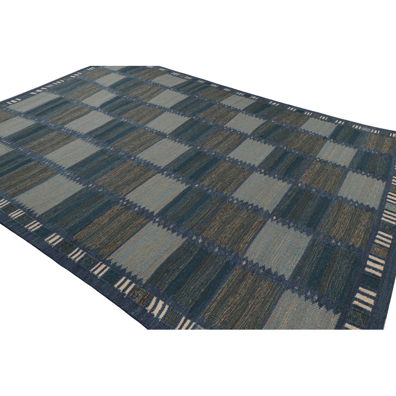 Scandinavian Wool Geometric Area Rug, Rectangle 10' x 14'