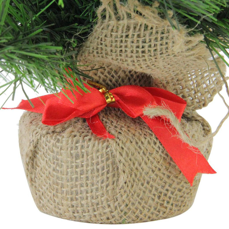 18'' Mini Pine Artificial Christmas Tree with Burlap Base
